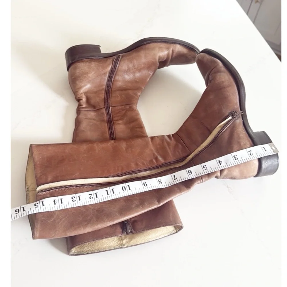 BLAY Brown Leather Knee-High Boots